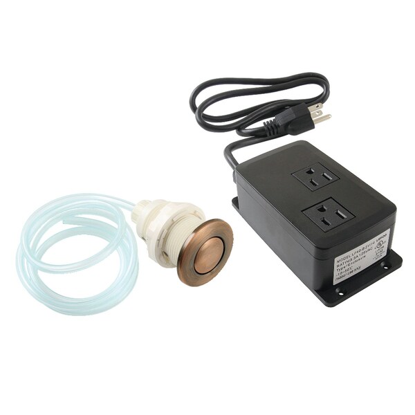Dual Outlet Garbage Disposal Air Switch Kit, Antique Copper